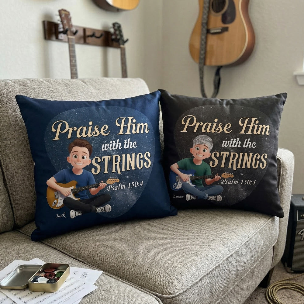 Praise Him With The Strings - Personalized Pillow