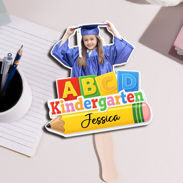 Pre K Kindergarten Abcd Graduation - Personalized Graduation Fan