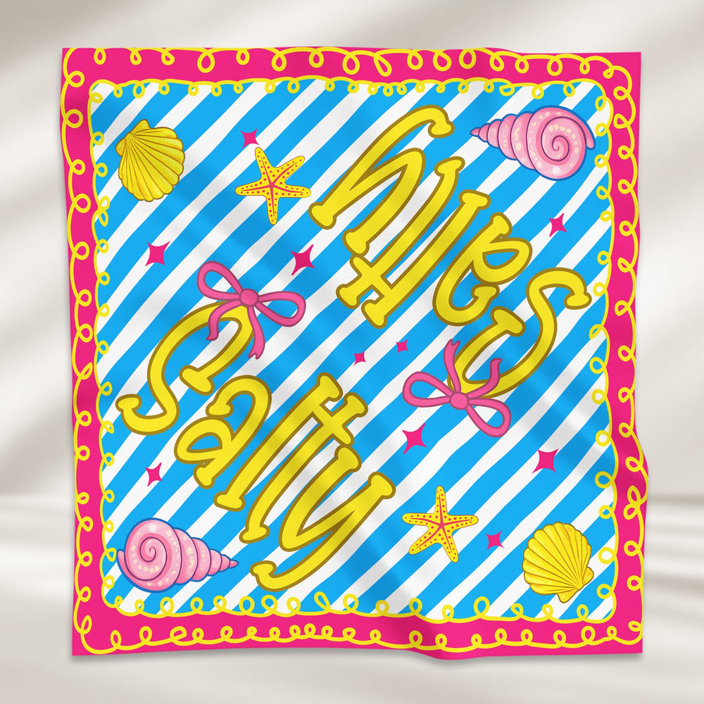 Preppy Neon Summer Retro Beach Life For Besties Trip, Vacation - Personalized Scarf