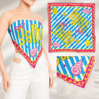 Preppy Neon Summer Retro Beach Life For Besties Trip, Vacation - Personalized Scarf
