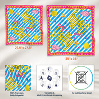 Preppy Neon Summer Retro Beach Life For Besties Trip, Vacation - Personalized Scarf