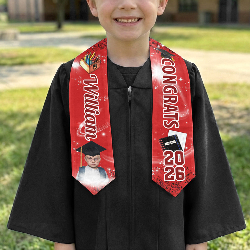 Preschool Kindergarten Graduation Custom Photo - Personalized Graduation Stole