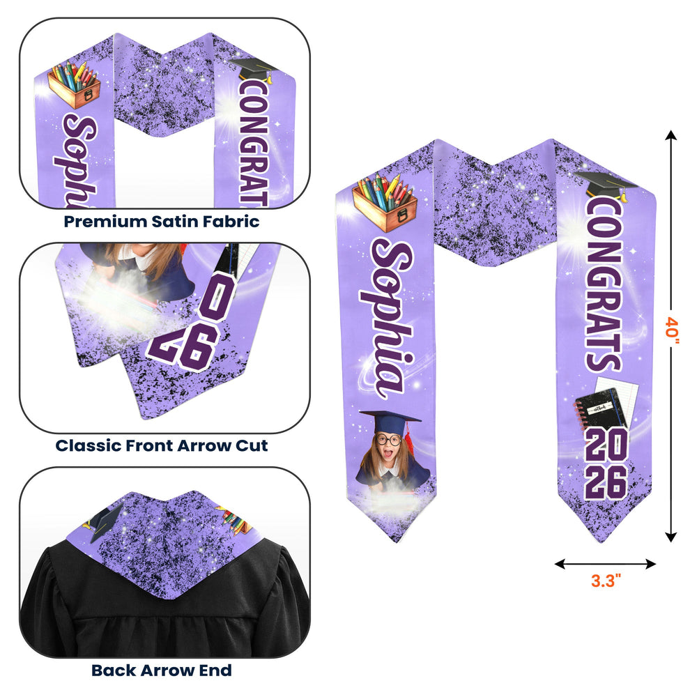 Preschool Kindergarten Graduation Custom Photo - Personalized Graduation Stole