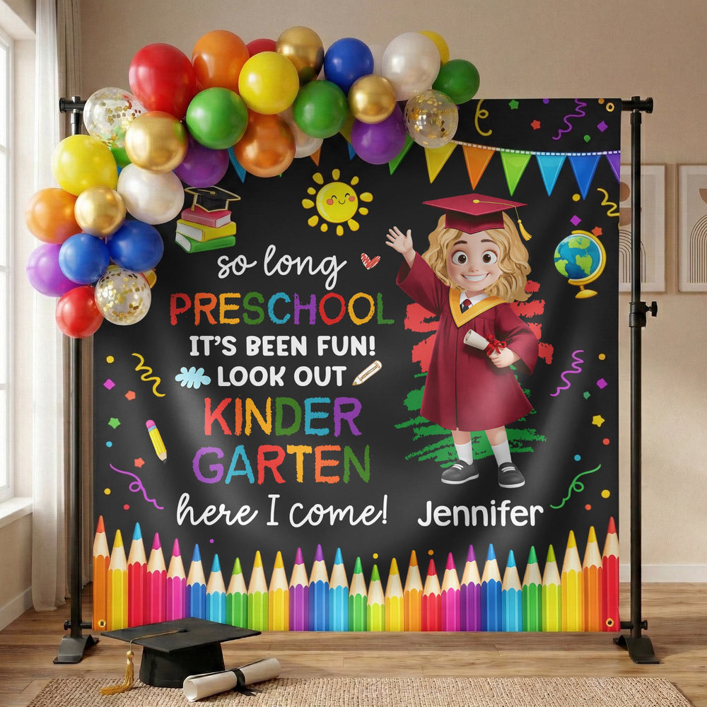 Preschool Kindergarten Graduation - Personalized Backdrop