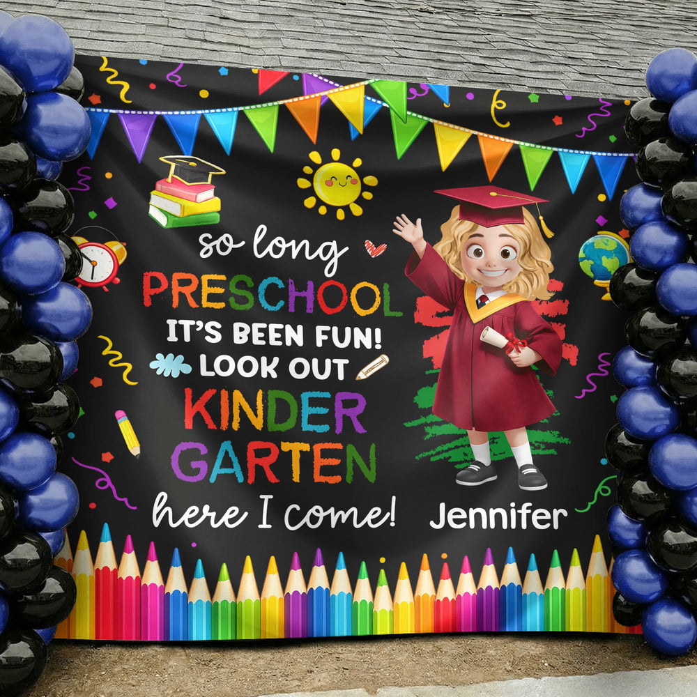 Preschool Kindergarten Graduation - Personalized Backdrop