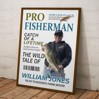 Pro Fisherman More Gear Newspaper Style - Personalized Poster
