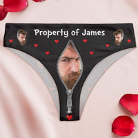 Property Of Anniversary Gift For Wife - Personalized Photo Women's Low-waisted Brief - Gift For Wife