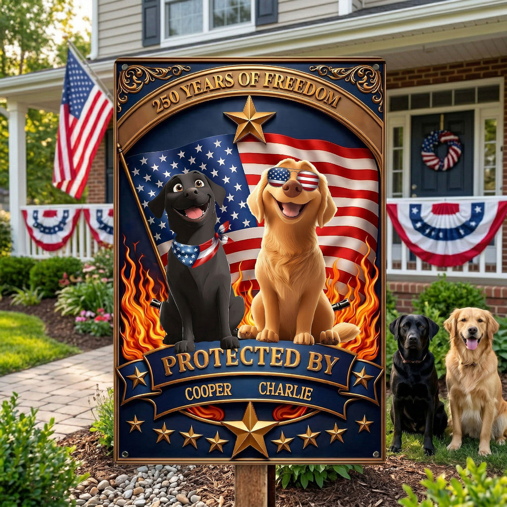 Protected By - Personalized Metal Sign