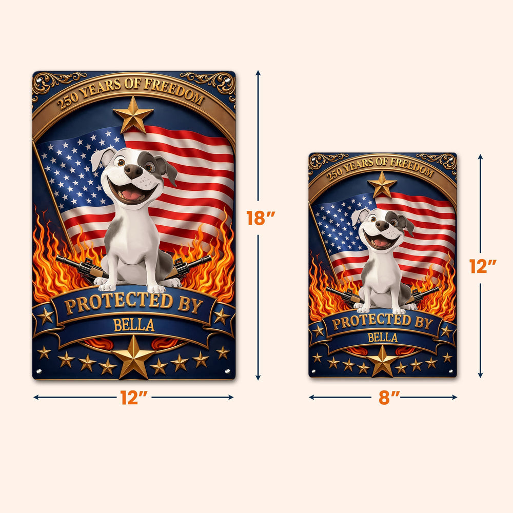 Protected By - Personalized Metal Sign