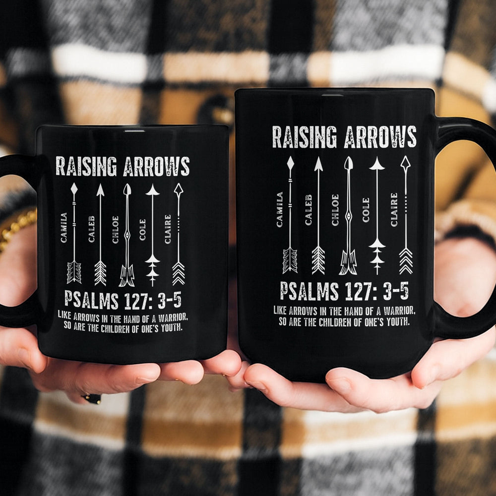Raising Arrows Christian Dad With Kids' Names - Personalized Mug