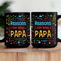 Reasons I Love Being A Papa Name Pattern - Personalized Mug