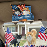 Red White And Woof - Personalized Wooden Car Visor Clip