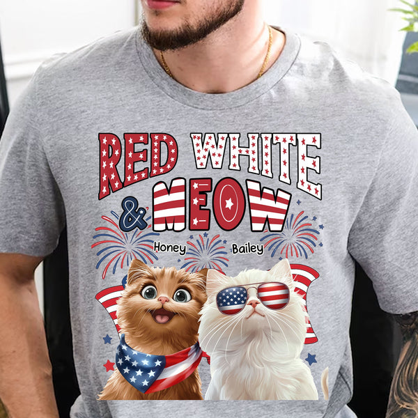 Red White Meow - Personalized Shirt