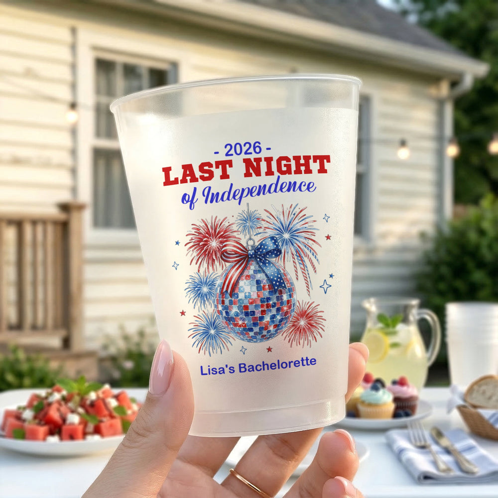 Red White And I Do Bachelorette Party Cups - Personalized Cups