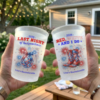 Red White And I Do Bachelorette Party Cups - Personalized Cups