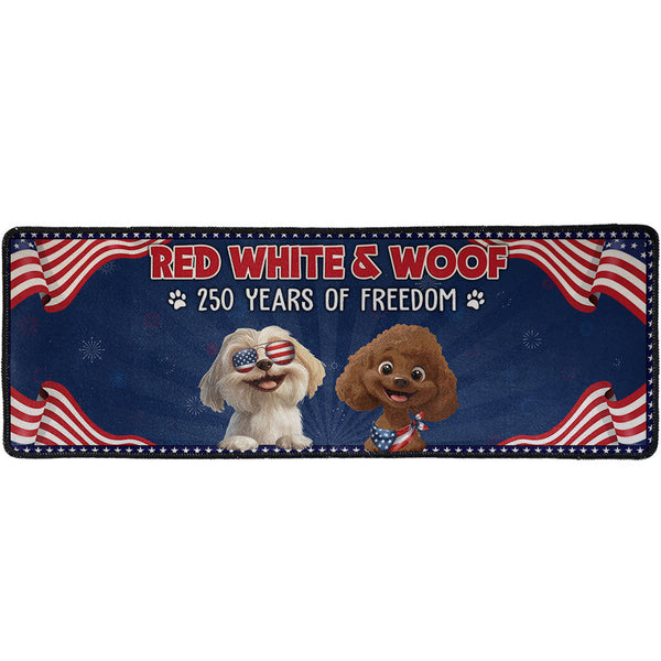 Red White & Woof 250 Years Of Freedom - Personalized Runner Rug