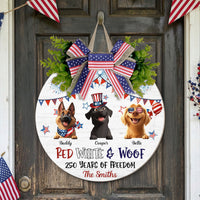 Red White & Woof 250 Years Of Freedom - Personalized Wood Sign