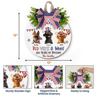 Red White & Woof 250 Years Of Freedom - Personalized Wood Sign