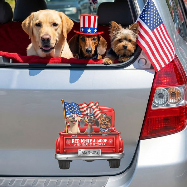 Red White & Woof - Personalized Bumper Sticker