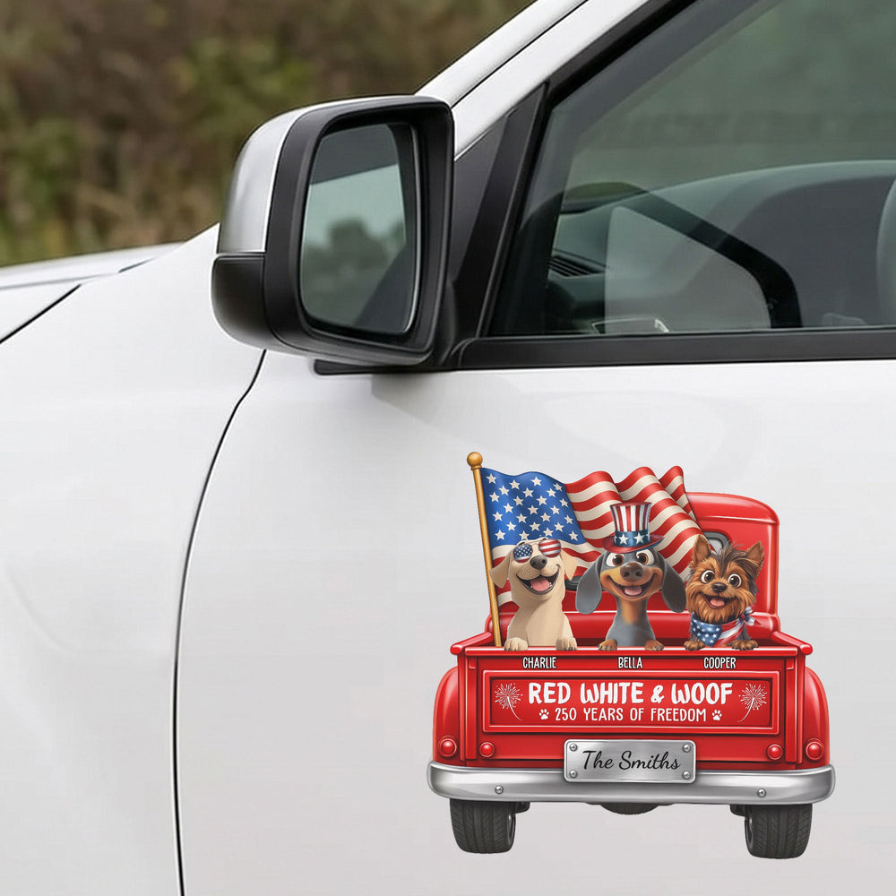 Red White & Woof - Personalized Bumper Sticker