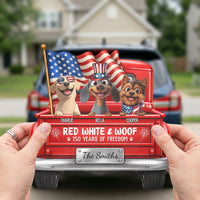 Red White & Woof - Personalized Bumper Sticker