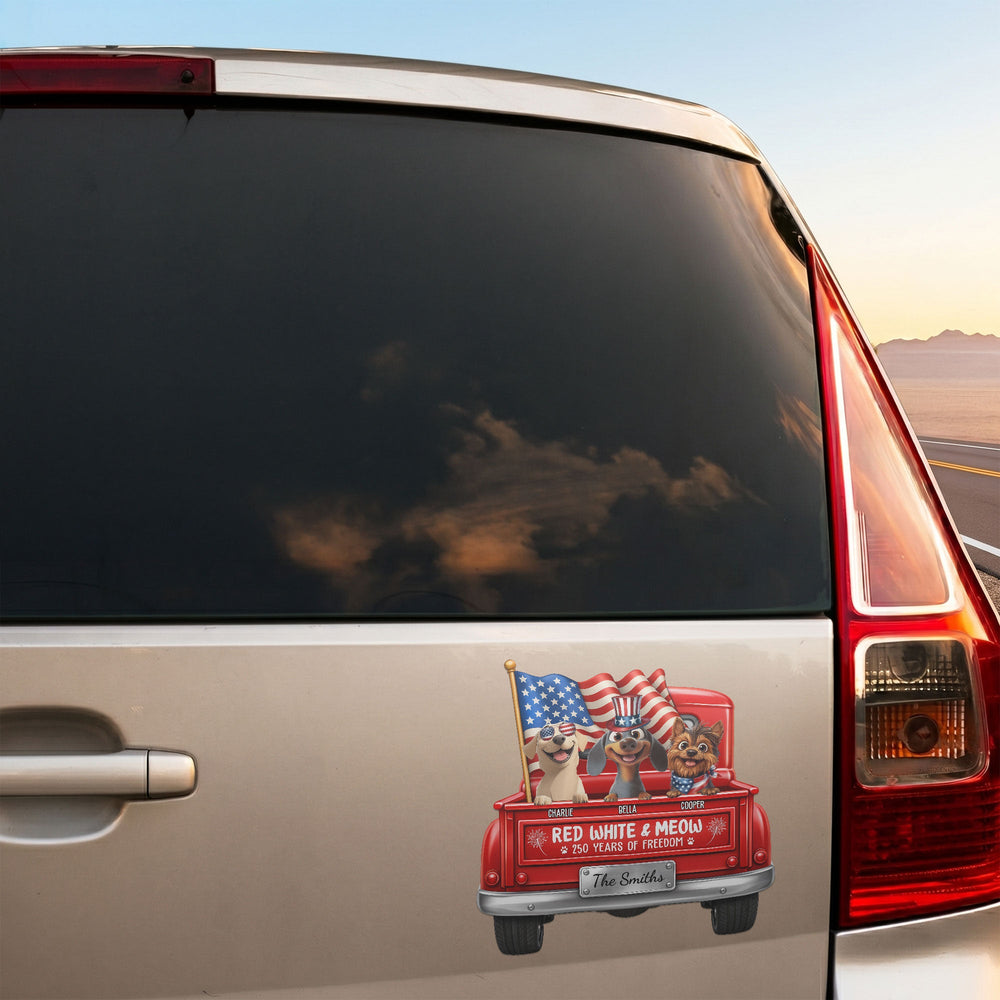 Red White & Woof - Personalized Bumper Sticker