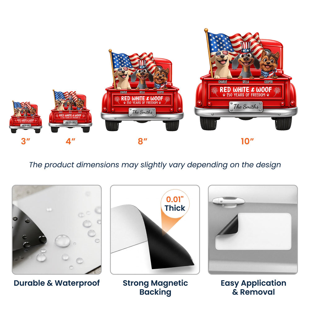 Red White & Woof - Personalized Bumper Sticker