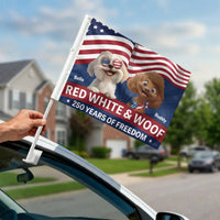 Red White & Woof - Personalized Car Flag