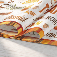 Custom Family Name Autumn Leaves & Pumpkin Table Runner Set