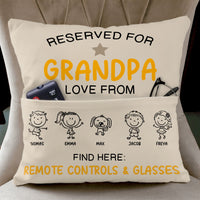 Reserved For Grandpa - Personalized Pocket Pillow (Insert Included)