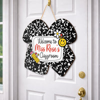 Ribbon Shape Composition Book Style Back To School Classroom Decor - Personalized Wood Sign