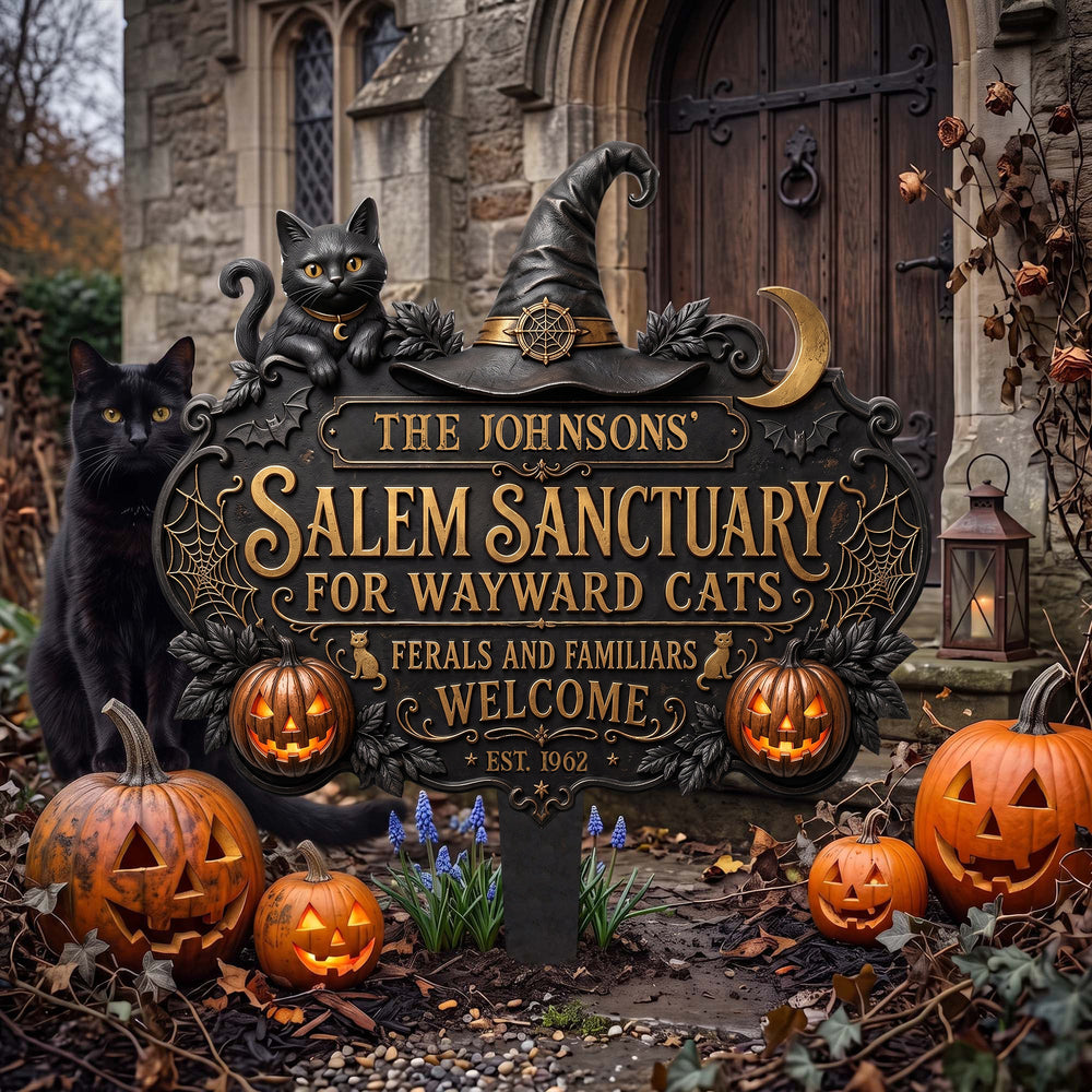 Personalized Salem Sanctuary For Wayward Cats Metal Garden Stake