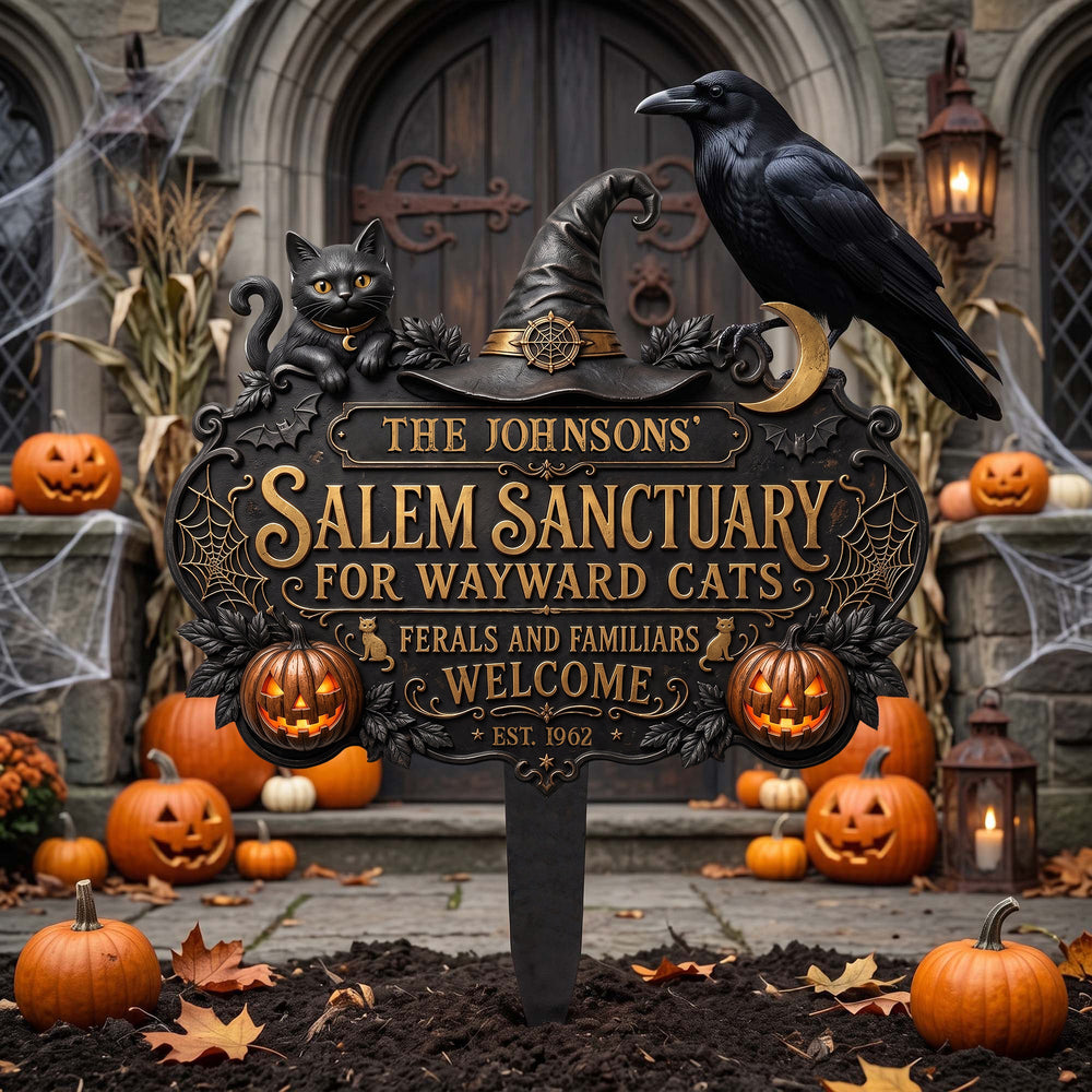 Personalized Salem Sanctuary For Wayward Cats Metal Garden Stake