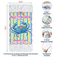 Salty Babes Beach Club - Personalized Beach Towel