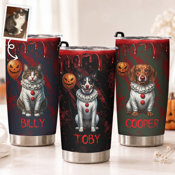 Scary Halloween Clown Gift For Pet Lover - Personalized Tumbler