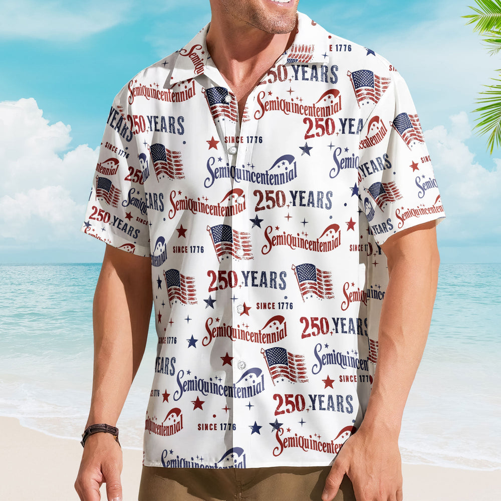 Semiquincentennial USA 250Th Anniversary Retro Flag - Personalized Hawaiian Shirt