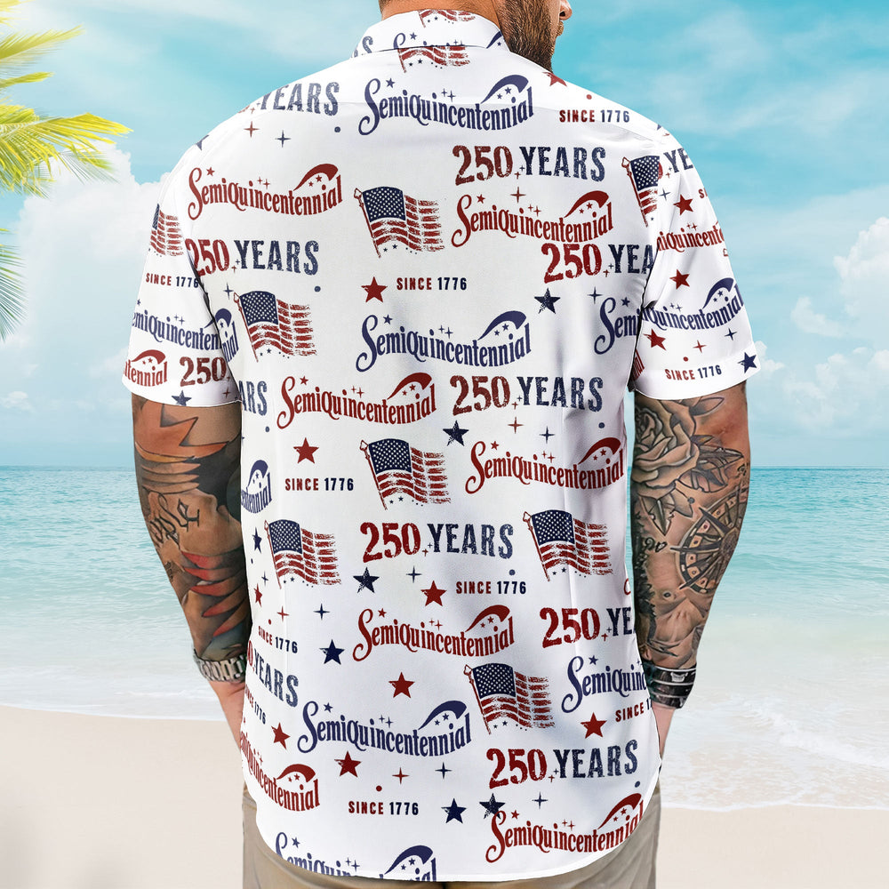 Semiquincentennial USA 250Th Anniversary Retro Flag - Personalized Hawaiian Shirt
