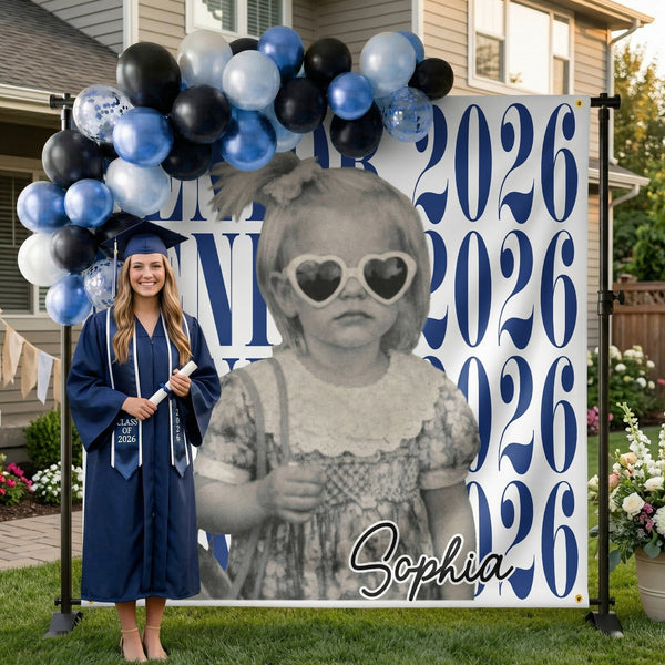 Senior Custom Vintage Photo - Personalized Backdrop
