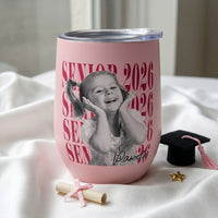 Senior Custom Vintage Photo - Personalized Wine Tumbler
