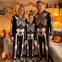 Personalized Skeleton Family Matching Pajamas - Custom Funny Halloween Onesie Jumpsuit