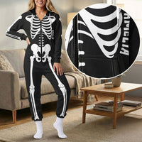 Personalized Skeleton Family Matching Pajamas - Custom Funny Halloween Onesie Jumpsuit