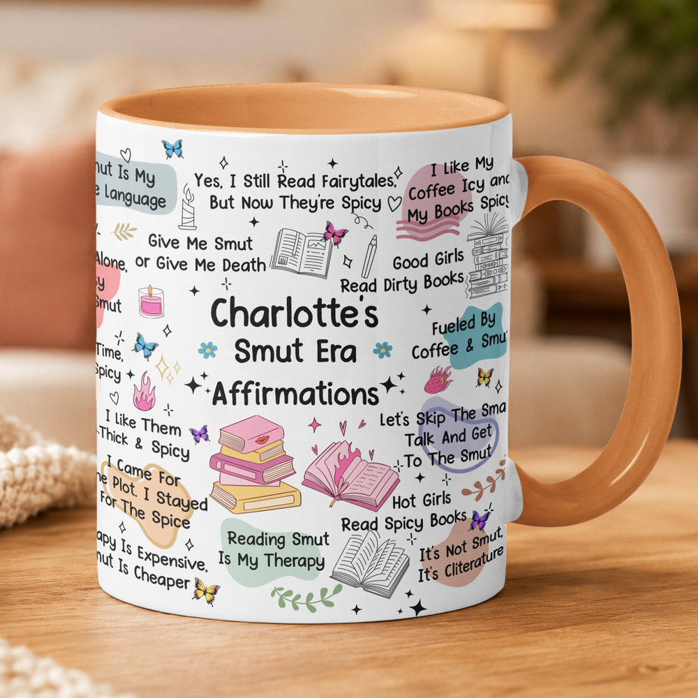 Personalized Smut Reader Daily Affirmations Ceramic Mug – Custom Book Lover & Romance Trope Coffee Mug Gift