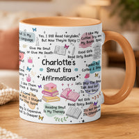 Personalized Smut Reader Daily Affirmations Ceramic Mug – Custom Book Lover & Romance Trope Coffee Mug Gift