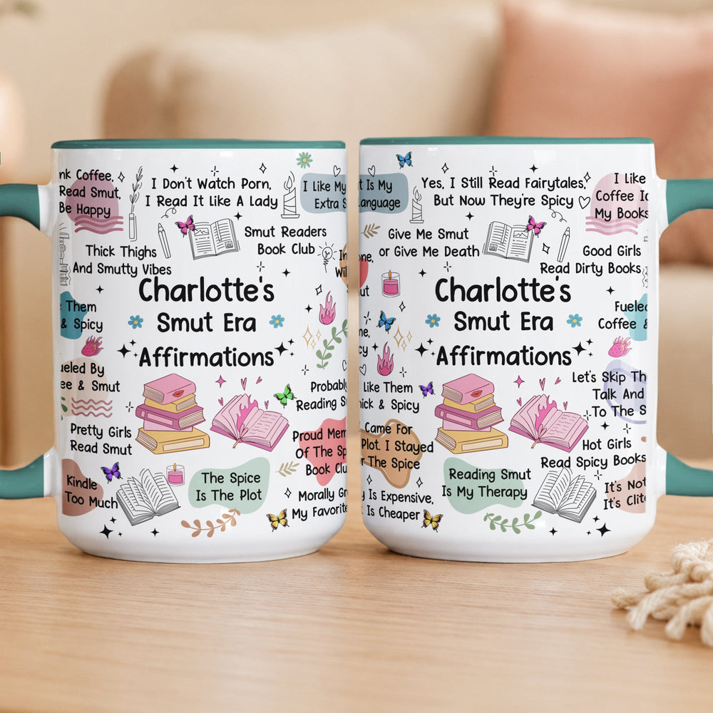 Personalized Smut Reader Daily Affirmations Ceramic Mug – Custom Book Lover & Romance Trope Coffee Mug Gift