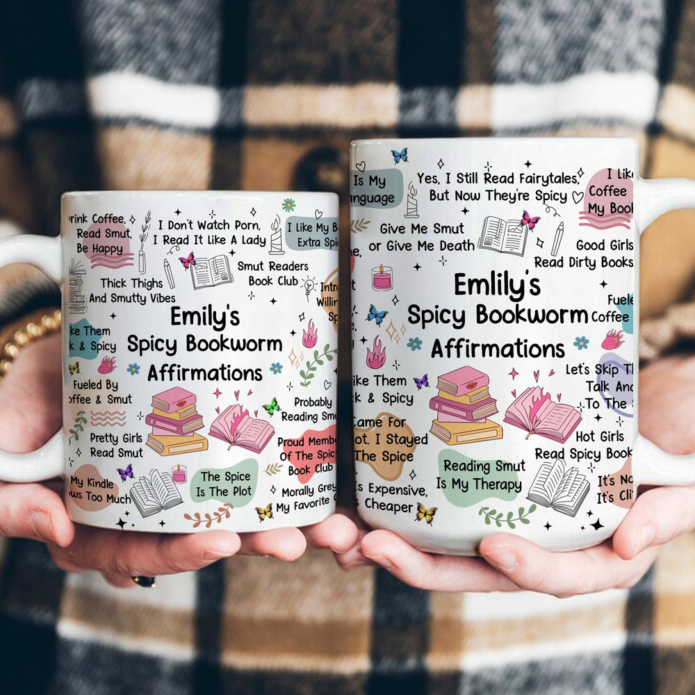 Personalized Smut Reader Daily Affirmations Ceramic Mug – Custom Book Lover & Romance Trope Coffee Mug Gift