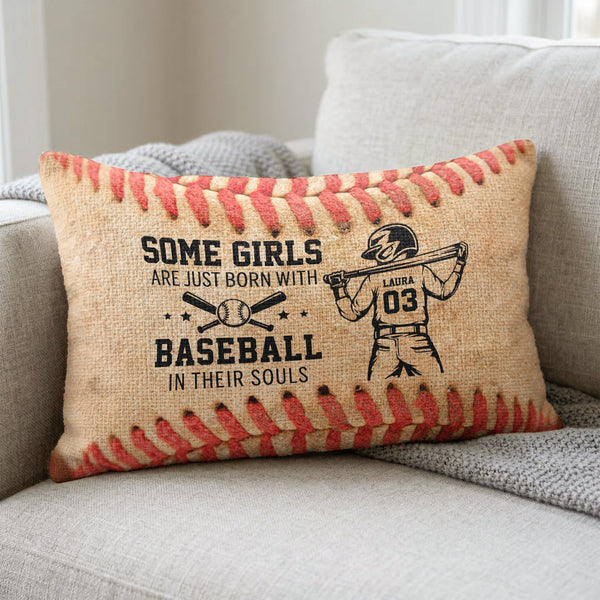 Some Boys Are Just Born With Baseball In Their Souls - Personalized Pillow Cover