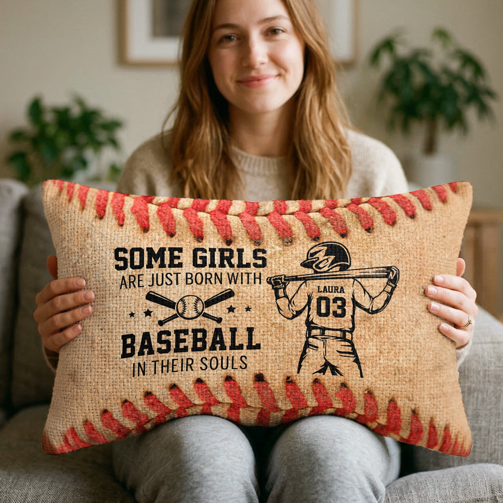 Some Boys Are Just Born With Baseball In Their Souls - Personalized Pillow Cover