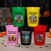 Custom Spooktacular Halloween Party Cups - Personalized Stadium Drinkware