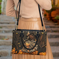 Personalized Witch Art Leather Bag, Spooky Season Gift For Her