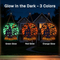 Personalized Halloween Glow in The Dark Wood Sign - Spooky Family Name Wall Decor